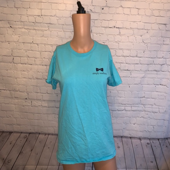 Simply Southern Tops - Simply Southern Blue & Pink Shirt size S
